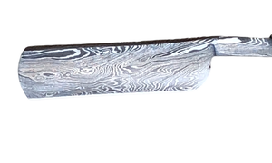 Rasoir droit artisanal en acier Damas traditionnel pour barbiers, étui en cuir, cadeau pour témoin de mariage - Product Image 4