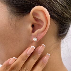 IGI Graded Lab Created Diamond Earrings 10k 14k 18k Solid Gold Drop Design Handcrafted In Yellow Rose White Gold Jewelry Pieces - Product Image 3