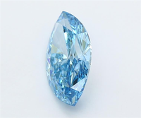 Exquisito Diamante Azul de 1 Quilate con Corte Marquesa, Diamante Suelto de Color Fantasía Raro para una Obra Maestra de Alta Joyería de Lujo Personalizada
