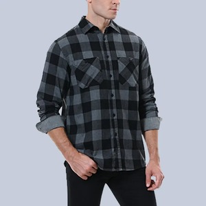 Chemise en flanelle tricotée de qualité supérieure, multicolore, unie, infroissable, respirante, 100 % coton, nouvelle mode streetwear, collection printemps - Product Image 2