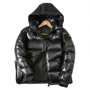 Doudoune brillante pour homme, légère, parka d'hiver à capuche zippée, manteau matelassé pour le ski et les loisirs - Product Image 4