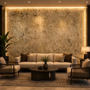 Tan Brown Flexible Stone <b>Veneer</b> <b>Sheet</b> Rustic Brown Slate Surface for Interior Exterior Wall Decor and Facade Use - Product Image 5
