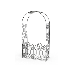 Arche de jardin en fer forgé de qualité supérieure avec des éléments décoratifs raffinés fabriqués par des artisans - Product Image 1
