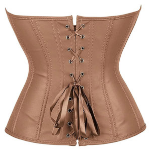 Women's PU <b>Leather</b> <b>Corset</b> Strapless Zipper Closure Waterproof Solid Color V-neck Sexy Club Outerwear Regular Length - Product Image 2