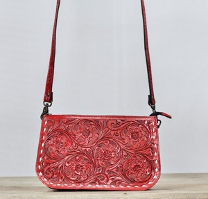 2026 High Quality Women's Bohemian Florals Embossed Genuine Leather Single <b>Strap</b> <b>Shoulder</b> Bags Zip Closure Crossbody Bag Vintage - Product Image 1