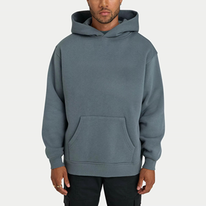 เสื้อฮู้ดกีฬาแบบสวมหัวของผู้ชายใส่สบายและระบายอากาศได้ดีผ้าคอตตอนผสมสีพื้นใส่สบายออกแบบโลโก้ได้ตามต้องการ - Product Image 6