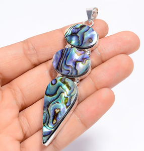 Pendentif en pierre précieuse naturelle fait main |   Bijoux de guérison unisexe en agate, cristal, laiton plaqué argent, style bohème, certifié IGI, FE - Product Image 1