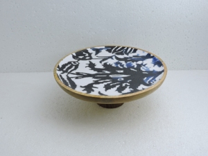 Round Wooden <b>Cake</b> <b>Stand</b> With Paisley Pattern Non-Stick Surface 2-Piece <b>Set</b> - Product Image 5
