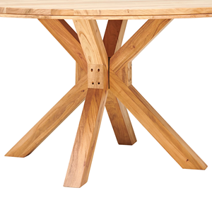 Table à manger ronde en bois d'acacia, taille personnalisée, finition naturelle, pieds pliants, écologique, pour la maison, la cuisine, le restaurant - Product Image 5