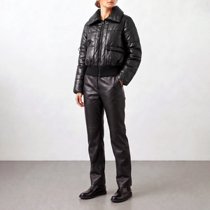 Manteau d'hiver matelassé pour femme, coupe-vent, résistant à l'eau, col montant, veste rembourrée OEM/ODM - Product Image 1