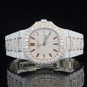 Reloj Cronógrafo de Lujo con Moissanita y Zafiro, Correa de Acero Inoxidable, 30mm, Movimiento Automático ETA, Joyería Hip Hop para Hombre - Product Image 3
