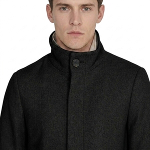 Men's Winter Long <b>Coat</b> Stand Collar Jacket Classic Casual Outerwear With Button Front And Functional Side Pockets - Product Image 5