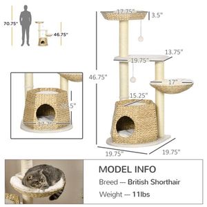 Albero Tiragraffi in Legno per il Divertimento di Tuo Amico Felino nel Gioco e nella Salita! - Product Image 3