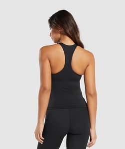 Gym Training Sportswear Racerback <b>Women's</b> Knitted Tank <b>Top</b> Plain Seamless Front Logo Summer Quick Dry Breathable Eco-Friendly - Product Image 3