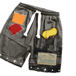 Ensemble T-shirt et short décontracté pour homme, imprimé graphique, 100 % coton épais, délavé à l'acide, style streetwear respirant pour l'été - Product Image 5