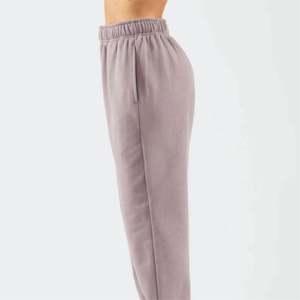 Pantalon de jogging molletonné personnalisé OEM pour femme, respirant, écologique, coupe ample, en polyester/coton, avec cordon de serrage, décontracté, collection printemps - Product Image 2