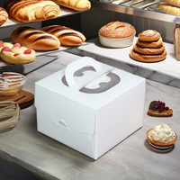 Boîte à emporter pour dessert, gâteau au fromage, boîte de livraison de nourriture, boîte pliable carrée pour brownie, gâteau au chocolat, emballage