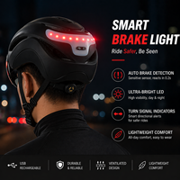 Casco Inteligente para Bicicleta con Luz de Freno Automática LED Recargable, Luz Trasera de Seguridad, Ligero, para Ciclismo Urbano