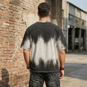 เสื้อยืดสตรีทสไตล์สีซีดจางทรงโอเวอร์ไซส์ แขนสั้น คอกลม ผ้าฝ้าย 100% ซักแล้ว สีซีดจาง - Product Image 2