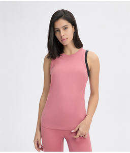 Tops Cortos de Color Sólido al por Mayor para Mujer, Camisetas sin Mangas de Algodón, Ropa Deportiva Transpirable con Cuello Redondo - Product Image 6