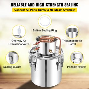 Distillatore di Alcol con Tubi in Rame da 13,2 Galloni/50 Litri, Pompa di Circolazione, Kit per Distillazione di Whisky e Birra, Set da 100 Litri - Product Image 6