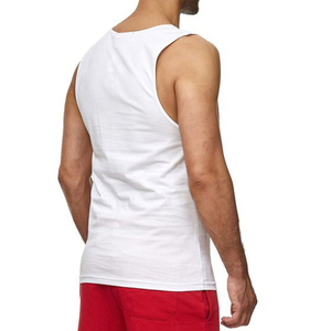 <b>Men's</b> Solid Knitted Tank Top O-Neck Casual Sleeveless <b>Vest</b> 100% Cotton Breathable <b>White</b> Black - Product Image 2