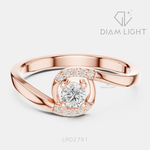 Élégante bague en or blanc 14 carats avec diamant de laboratoire taille ronde 0,146 carats, certifiée IGI, couleur F+, clarté VS+, bijoux de fiançailles et de mariage - Product Image 3