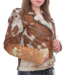 Chaquetas de cuero genuino de vaca al por mayor para mujer, estilo moderno, tallas grandes, chaqueta de invierno en oferta - Product Image 3