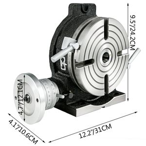 Tavola Rotante di Precisione 3MT HV8 da 8 Pollici per Fresatura, Foratura e Barenatura, Orizzontale e Verticale, con Lettura Vernier e Componenti Centrali del Ingranaggio - Product Image 3