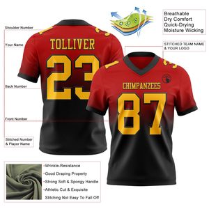 Maillot de football américain personnalisé, sublimation, vêtements d'équipe, polyester, maille, durable, haute performance, fournisseur OEM ODM - Product Image 4
