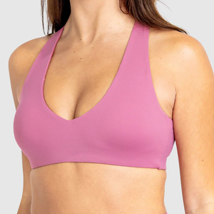 Conjunto de Sujetador Deportivo con Cuello en V y Pantalones Cortos, Diseño de Capa Base Cosida a Máquina, Ropa Deportiva con Cuello en V, Conjunto de 2 Piezas para Yoga - Product Image 4