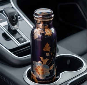 Deluxe Enameled Copper <b>Water</b> <b>Bottle</b> Premium Quality Round Shape Design Leakproof For Daily Use Travel Office Gym - Product Image 2