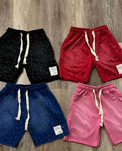 Shorts Bermuda décontractés pour homme, imprimé pois noirs, taille mi-haute, 100% coton, écologiques - Product Image 2