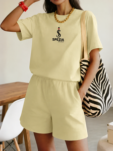 Ensemble short et haut à manches courtes pour femme, ample, respirant, confortable, décontracté, deux pièces - Product Image 6