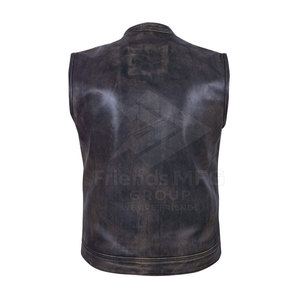 Stylish Winter Leather Vest Eco-Friendly Lightweight Breathable Design Customizable Durable Build for Men's Casual Outerwear - Product Image 2