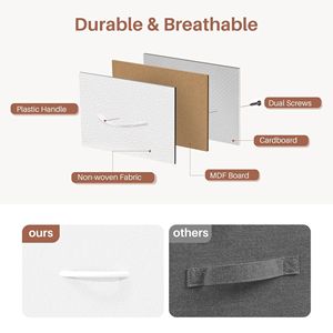 8-Drawer Fabric Dresser Cabinet <b>White</b> TV Stand for Bedrooms <b>Living</b> <b>Rooms</b> Entryways & Wardrobes - Product Image 4
