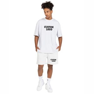 Conjuntos de Shorts Estampados Holgados de Moda con Logotipo Personalizado, 230 g/m², Conjunto de Camiseta y Shorts de Verano con Sensación Fresca, Conjuntos de Camiseta de Algodón para Hombre - Product Image 1