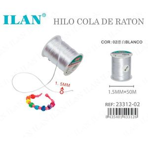 อิลัน ฮิโล โคลา เดอ ราตัน 1.5 มม. 50 ม. สีขาว สำหรับงานเครื่องประดับ - Product Image 3