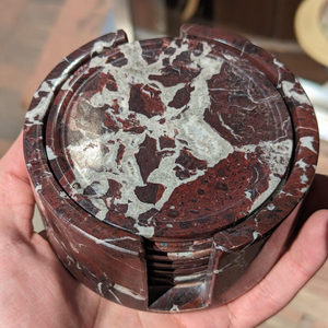 Low Price Modern Big Slab <b>Marble</b> Coaster Set of 6 for Kitchen Use Natural Onyx Coasters - Product Image 6