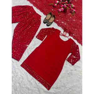 Conjunto de ropa de fiesta de diseñador para mujer con estilo Patiala Salwar Top y Dupatta - Product Image 6