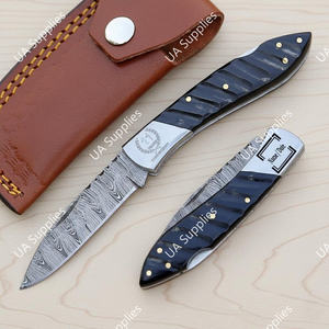 Cuchillo de Bolsillo Plegable EDC de Acero de Damasco 2026, Diseño Nuevo y Popular, Hecho a Mano, Mango de Hueso de Camello, Servicio OEM, Profesional para Senderismo - Product Image 5