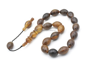 Cuentas Redondas de Hueso de Búfalo Talladas, Color Beige, Orificio Ancho para Ensartar de 6 mm, Cuentas Tribales, 33 Piezas de Falak World Export - Product Image 3