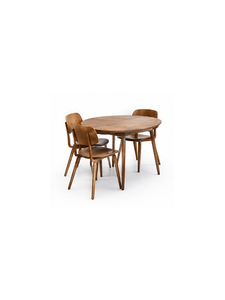 Mesa de Comedor Redonda Moderna de Madera Maciza con 4 Sillas, Diseño de Mediados de Siglo, Juego de Muebles Estables para el Comedor - Product Image 4