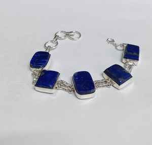Brazalete de piedras preciosas naturales, brazalete de lapislázuli, pulseras Unisex, regalo al por mayor, joyería de cristal Premium, pulseras de cadena de eslabones - Product Image 5