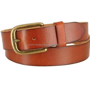 Cinturón Casual de Cuero Genuino 100% en Negro, Marrón o Bronceado para Hombre, con Hebilla de Latón Resistente de Una Sola Punta - Product Image 5