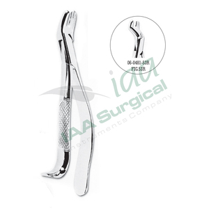 Forceps d'extraction chirurgicaux dentaires en acier inoxydable allemand, à dents dentelées - Product Image 6