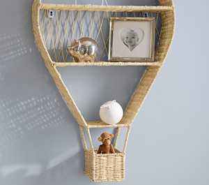 Étagère murale en rotin en forme de montgolfière, faite à la main, en osier naturel, grande taille, décoration pour chambre d'enfant, fabriquée par VgreenArt du Vietnam - Product Image 2