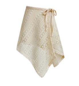 Fairycore Vintage Irregular <b>Lace</b> Skirt Extender Women Sweet Hollow Crochet Layering Tie-up Hem Skirt - Product Image 1
