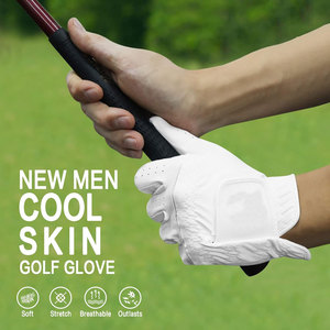 Gants de golf pour hommes, pour main gauche et droite, en cuir véritable, antidérapants, durables, toutes saisons - Product Image 5