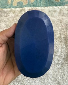 Zafiro Azul Calentado, Corte Ovalado, Gran Tamaño, Gema Azul Intenso, Cabujón Pulido y Facetado para Joyería y Decoración - Product Image 5